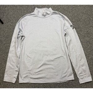 Reebok Mock Neck Long Sleeve Pullover Training shirt Grey Mens Large